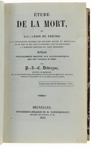 ETUDE DE LA MORT, ou initiation du pretre à la …