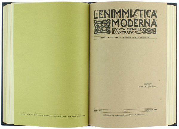L'ENIMMISTICA MODERNA - Rivista mensile illustrata. Anno XII - XIII …