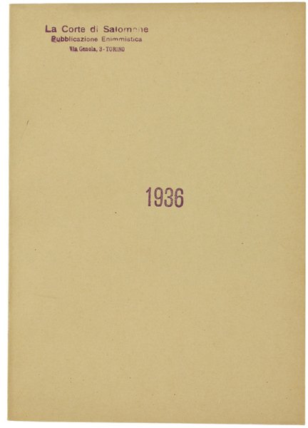 LA CORTE DI SALOMONE. Annata 1936 completa.