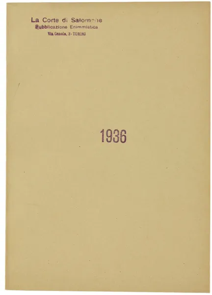 LA CORTE DI SALOMONE. Annata 1936 completa. | Immagine Gallery 1