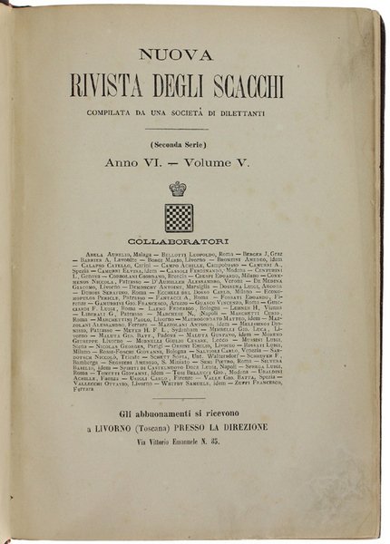 NUOVA RIVISTA DEGLI SCACCHI compilata da una società di dilettanti …