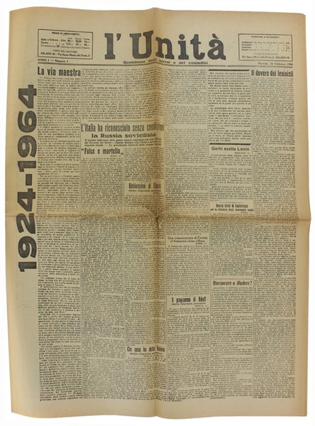 L'UNITA' 1924-1964 (edizione per il 40°)