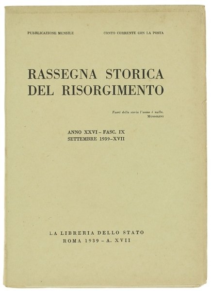 RASSEGNA STORICA DEL RISORGIMENTO. Anno XXVI - Fasc. IX - …