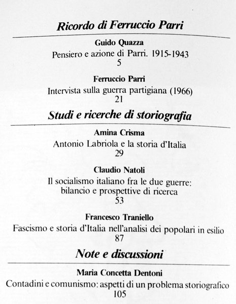 ITALIA CONTEMPORANEA n. 149. Dicembre 1982.