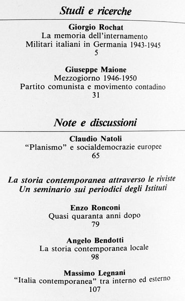 ITALIA CONTEMPORANEA n. 163. Giugno 1986.