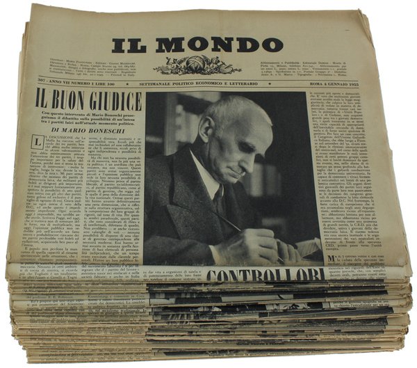 IL MONDO. Annata 1955 completa - Settimanale Politico Economico e …