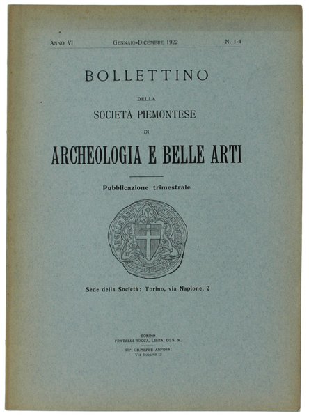 BOLLETTINO DELLA SOCIETA' PIEMONTESE DI ARCHEOLOGIA E BELLE ARTI. Anno … | Immagine principale