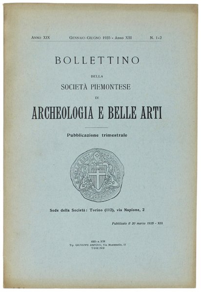 BOLLETTINO DELLA SOCIETA' PIEMONTESE DI ARCHEOLOGIA E BELLE ARTI. Anno … | Immagine principale