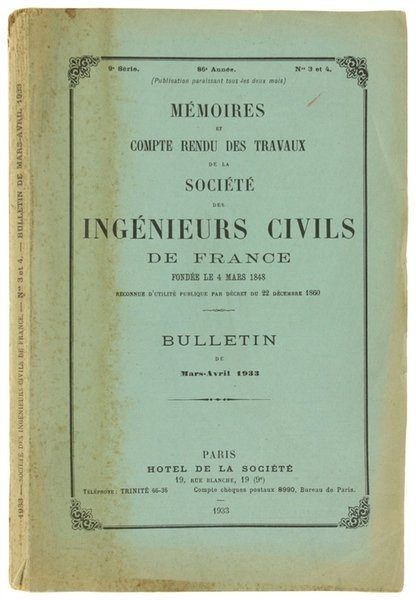 MEMOIRES ET COMPTE RENDU DES TRAVAUX. Bulletin de Mars-Avril 1933.