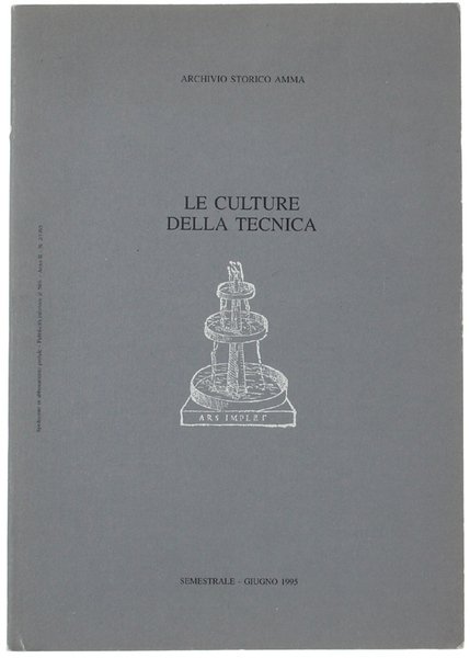 LE CULTURE DELLA TECNICA. Giugno 1996.