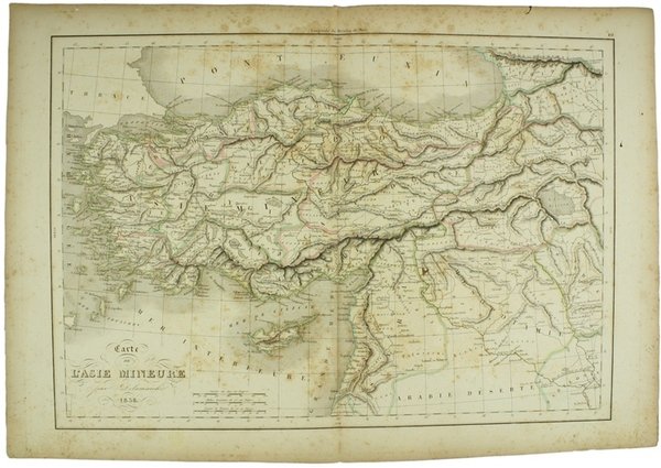 CARTE DE L'ASIE MINEURE - 1838 couleurs