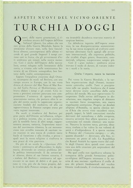 TURCHIA D'OGGI. Aspetti nuovi del Vicino Oriente.