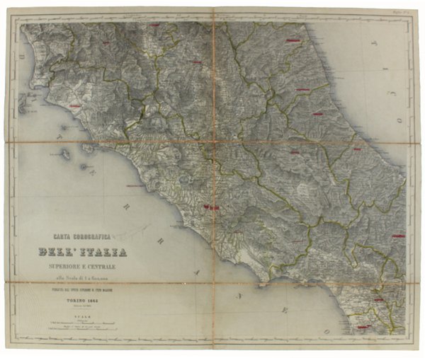 CARTA COROGRAFICA DELL'ITALIA SUPERIORE E CENTRALE alla scala di 1 …