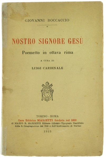 NOSTRO SIGNORE GESU'. Poemetto in ottava rima a cura di … | Immagine principale