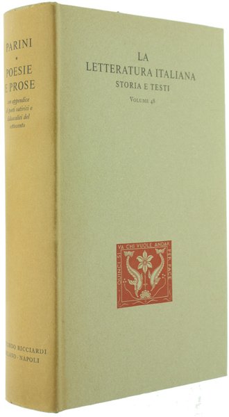 POESIE E PROSE con appendice di poeti satirici e didascalici …