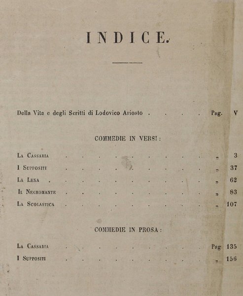 OPERE DI LODOVICO ARIOSTO con note filologiche e storiche: ORLANDO …