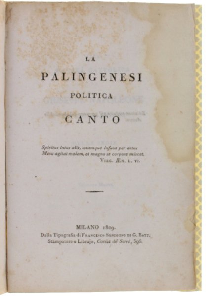 LA PALINGENESI POLITICA - Canto.