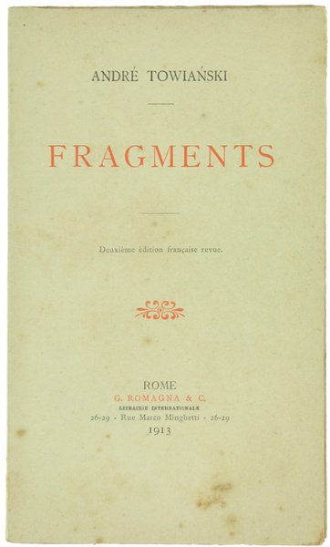 FRAGMENTS. Deuxième édition française revue.
