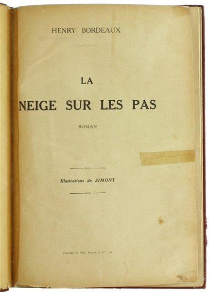 LA NEIGE SUR LES PAS. Roman.