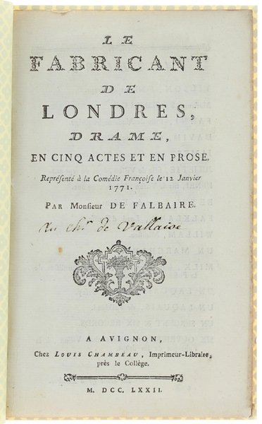 LE FABRICANT DE LONDRES, Drame en cinq actes et en …