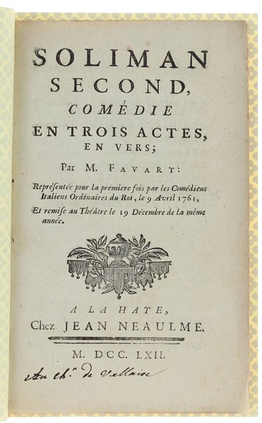 SOLIMAN SECOND, Comédie en trois actes, en vers. Représenté, pour …