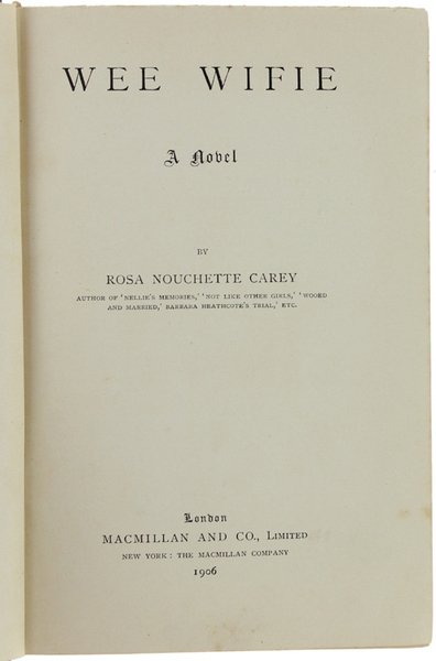 WEE WIFIE - A Novel.