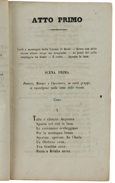 LA VERGINE DI KENT. Dramma lirico in quattro atti . …