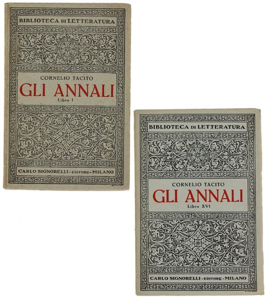 GLI ANNALI. Libro Primo - Libro XVI.