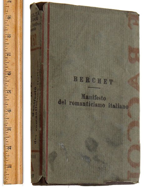 MANIFESTO DEL ROMANTICISMO ITALIANO. Raccolta di Breviari Intellettuali N. 152.
