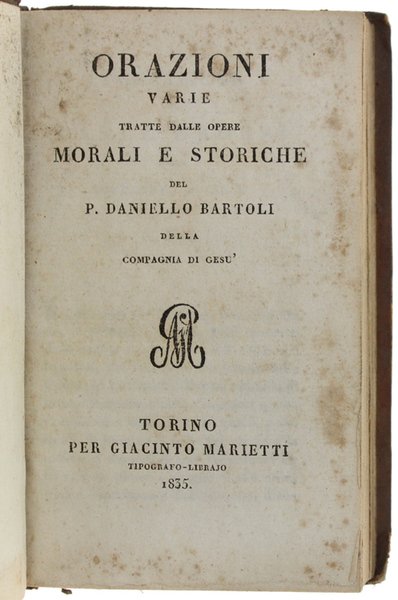 ORAZIONI VARIE TRATTE DALLE OPERE MORALI E STORICHE