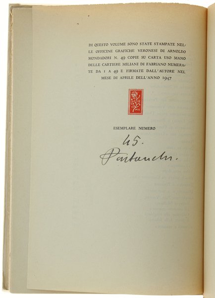 PONTI SUL TEMPO. [Edizione originale numerata, dedica dell'autore]