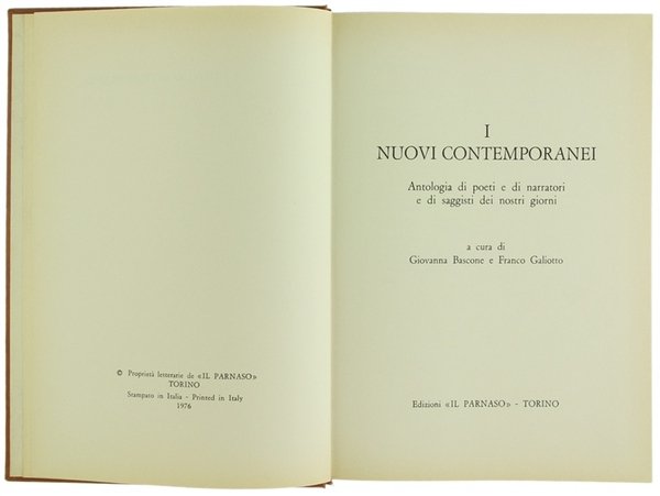 I NUOVI CONTEMPORANEI - Antologia di poeti e di narratori …
