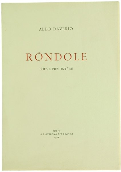 RONDOLE. Poesie piemontèise.