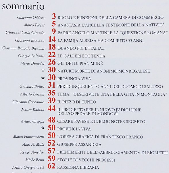 CUNEO "PROVINCIA GRANDA". Anno XXXIX N. 3 - Dicembre 1990.