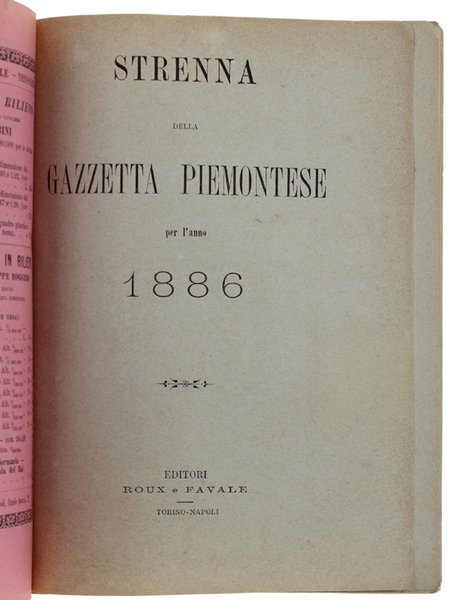 STRENNA DELLA GAZZETTA PIEMONTESE per l'anno 1886.