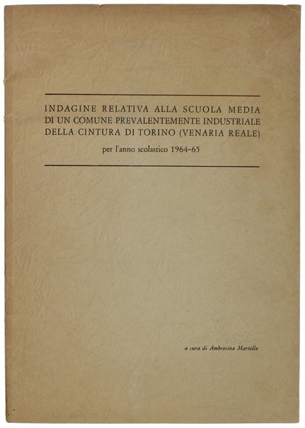 INDAGINE RELATIVA ALLA SCUOLA MEDIA DI UN COMUNE PREVALENTEMENTE INDUSTRIALE …