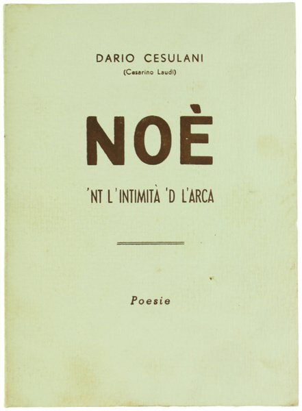 NOE' 'NT L'INTIMITA' 'D L'ARCA - Poesie.
