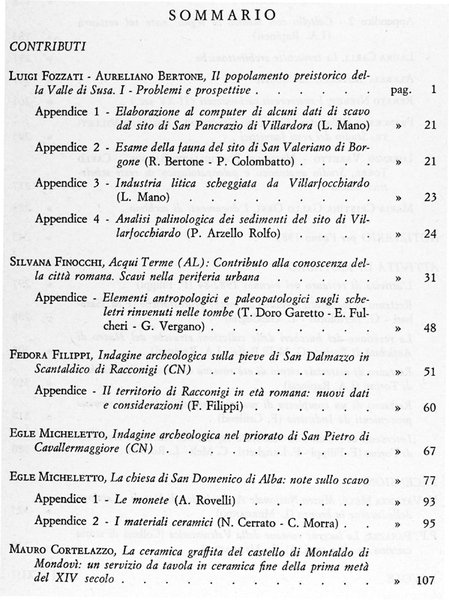 QUADERNI DELLA SOPRINTENDENZA ARCHEOLOGICA DEL PIEMONTE. N. 3.