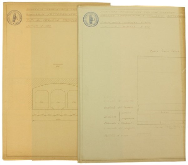 PROFILO LONGITUDINALE GALLERIA SOTTERRANEA LUNGO VIA ROMA: 2 progetti, scala …