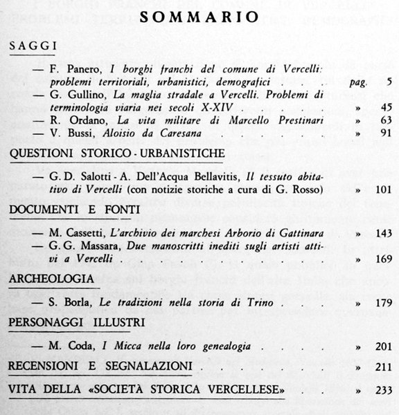 BOLLETTINO STORICO VERCELLESE N. 16-17 (Anno X - N. 1-2).