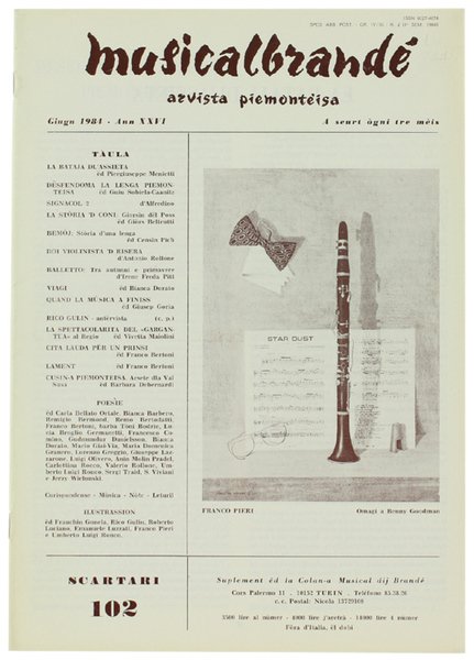 MUSICALBRANDE' Arvista piemonteisa. Giugn 1984 - Ann XXVI. Scartari 102.
