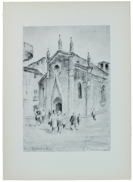 VEDUTE DI CHIESE TORINESI disegnate a carboncino. 5 TAVOLE.