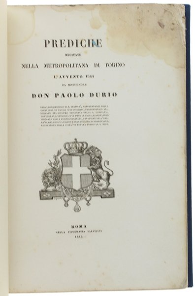 PREDICHE RECITATE NELLA METROPOLITANA DI TORINO L'AVVENTO 1844.