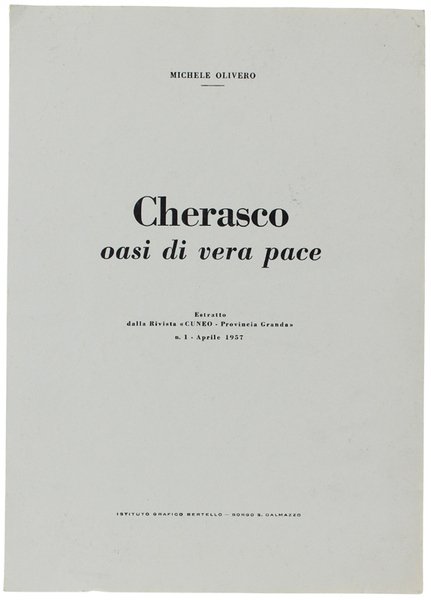 CHERASCO OASI DI VERA PACE. Estratto dalla Rivista "Cuneo - …
