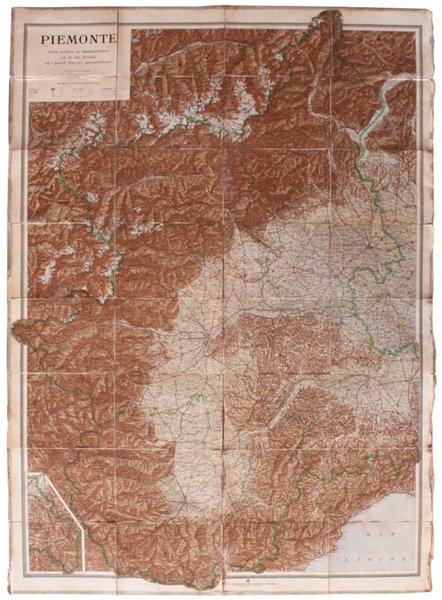PIEMONTE. CARTA POLITICA E AMMINISTRATIVA con la rete stradale ed … | Immagine principale