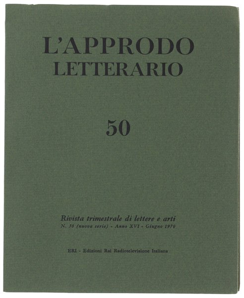 L'APPRODO LETTERARIO. N. 50 - Giugno 1970. Rivista trimestrale di … | Immagine principale