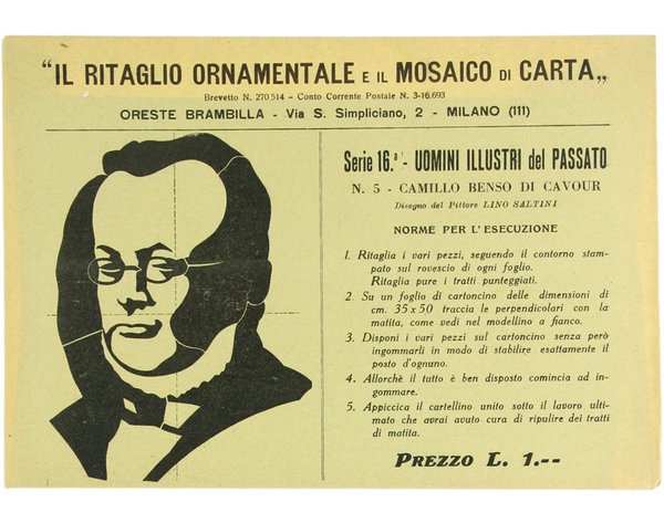CAMILLO BENSO DI CAVOUR. Il Ritaglio Ornamentale e il Mosaico …