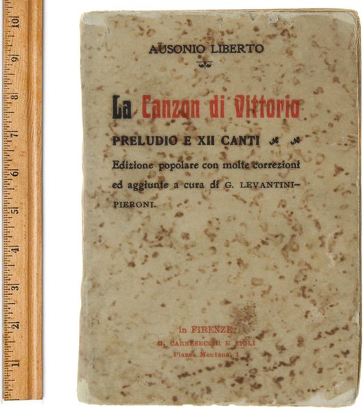 LA CANZON DI VITTORIO. Preludo e XII canti. Edizone popolare …