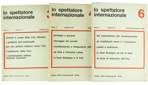 LO SPETTATORE INTERNAZIONALE. Bimestrale di politica estera. Anno I n. …