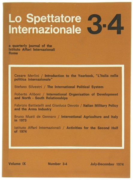 LO SPETTATORE INTERNAZIONALE. A Quarterly Journal of the Istituto Affari …